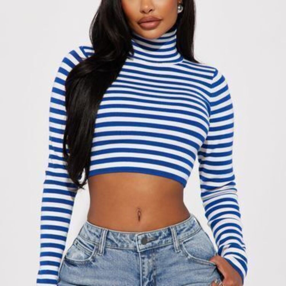 Henrietta Turtleneck Sweater - Navy/combo - L